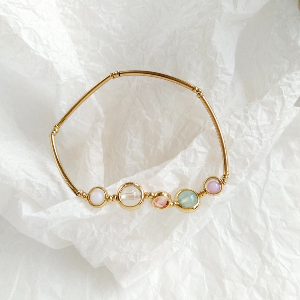 💕Last oneColor glass Elastic Bracelet - Picture 4 of 4